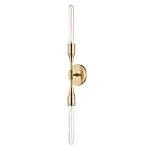 Mitzi by Hudson Valley Lighting Tara 2-Light Wall Sconce Aged Brass